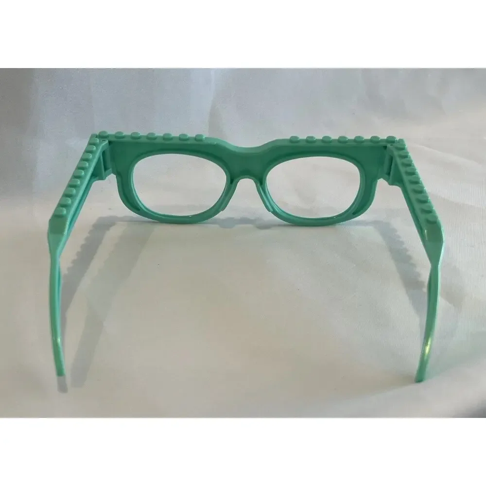 Lego Building Block Style Novelty Glasses For Kids Light Blue Plastic Frame